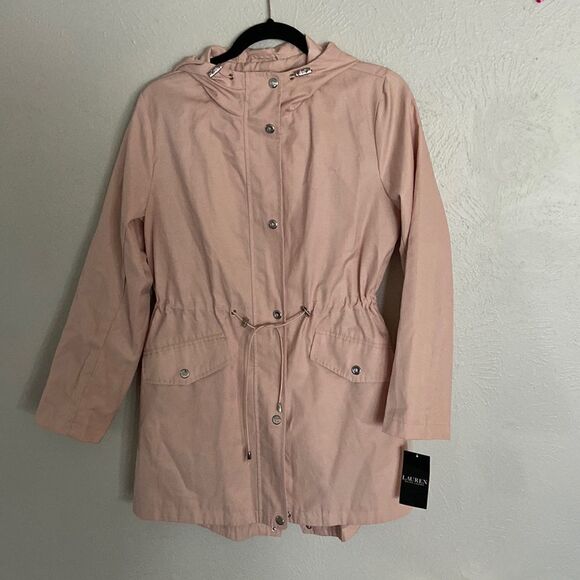 Ralph Lauren Wind -Rain Zipper coat and button closure Sz Petit S NWT Hale Rose - Picture 2 of 14